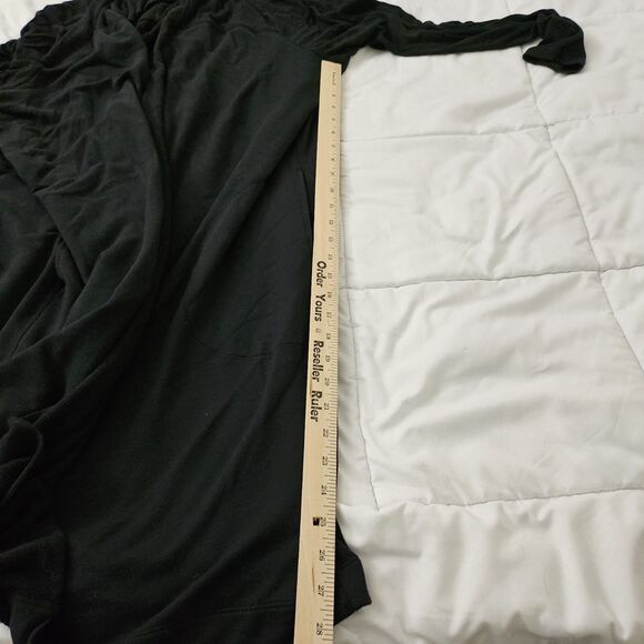 Athleta Cardigan 1X Black Long Wrap Sweater Open Front Ribbed Pockets Relaxed - Picture 8 of 8